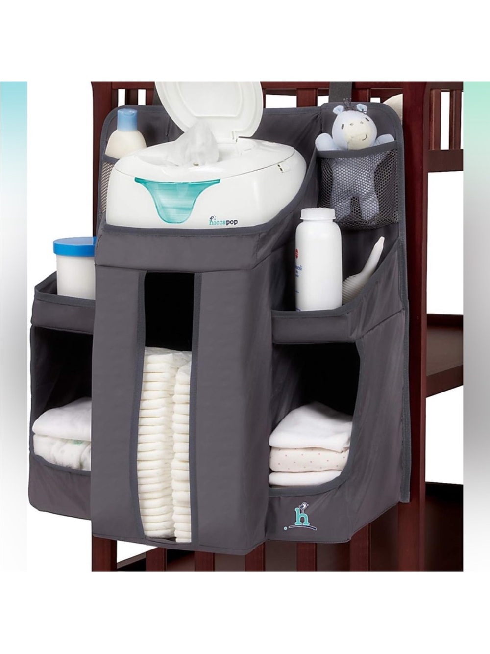 Hiccapop Gray Hanging Diaper Caddy Organizer